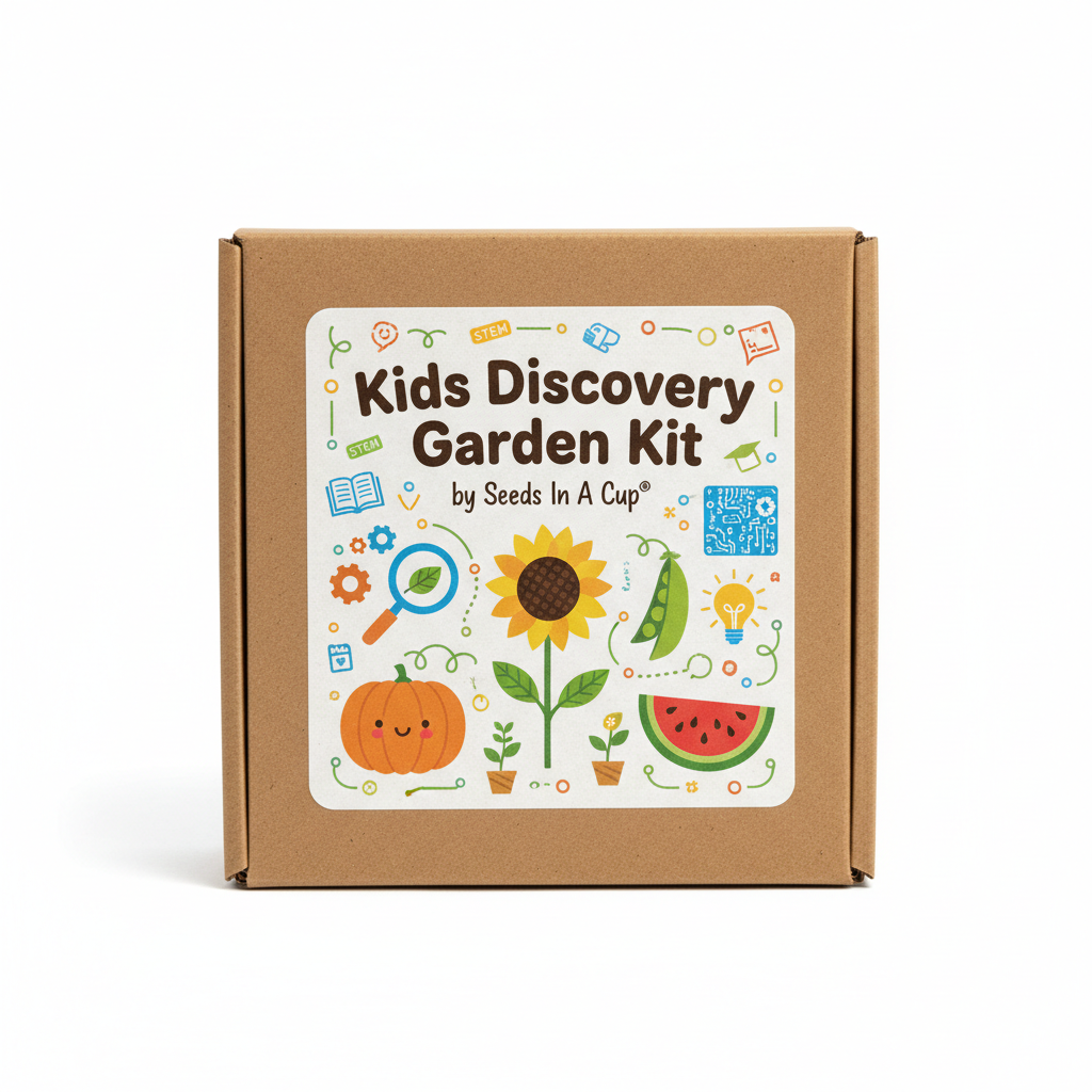 Kids' Discovery Garden Kit | Pumpkin, Sunflower, Peas & Watermelon | Seeds In A Cup®