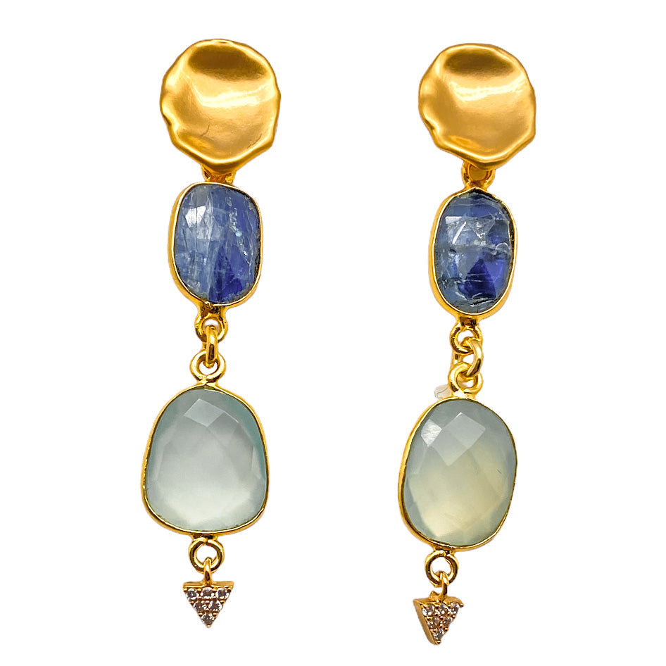 Aquamarine and Kyanite Earrings