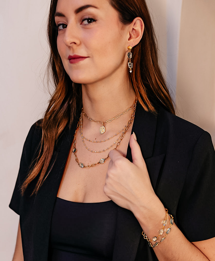 Asymmetrical Quartz Crystal Necklace