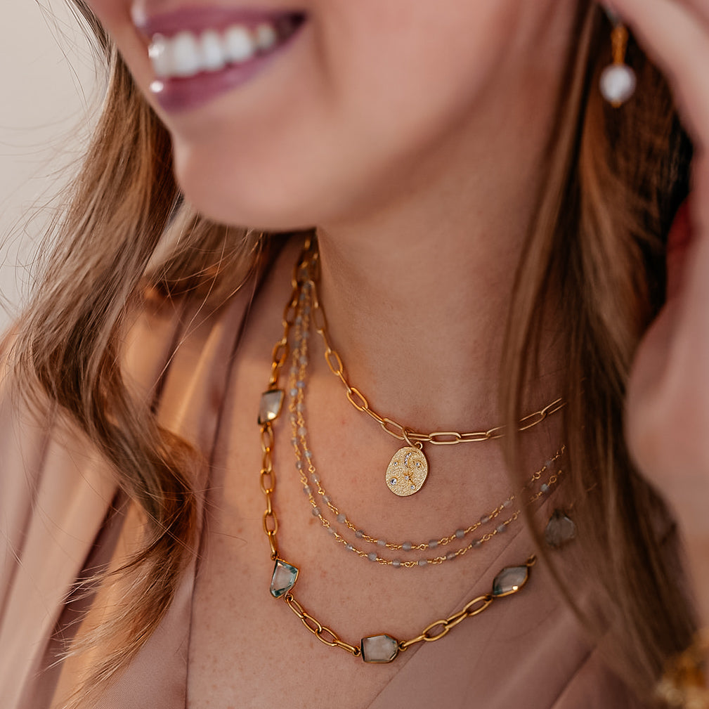 Asymmetrical Quartz Crystal Necklace