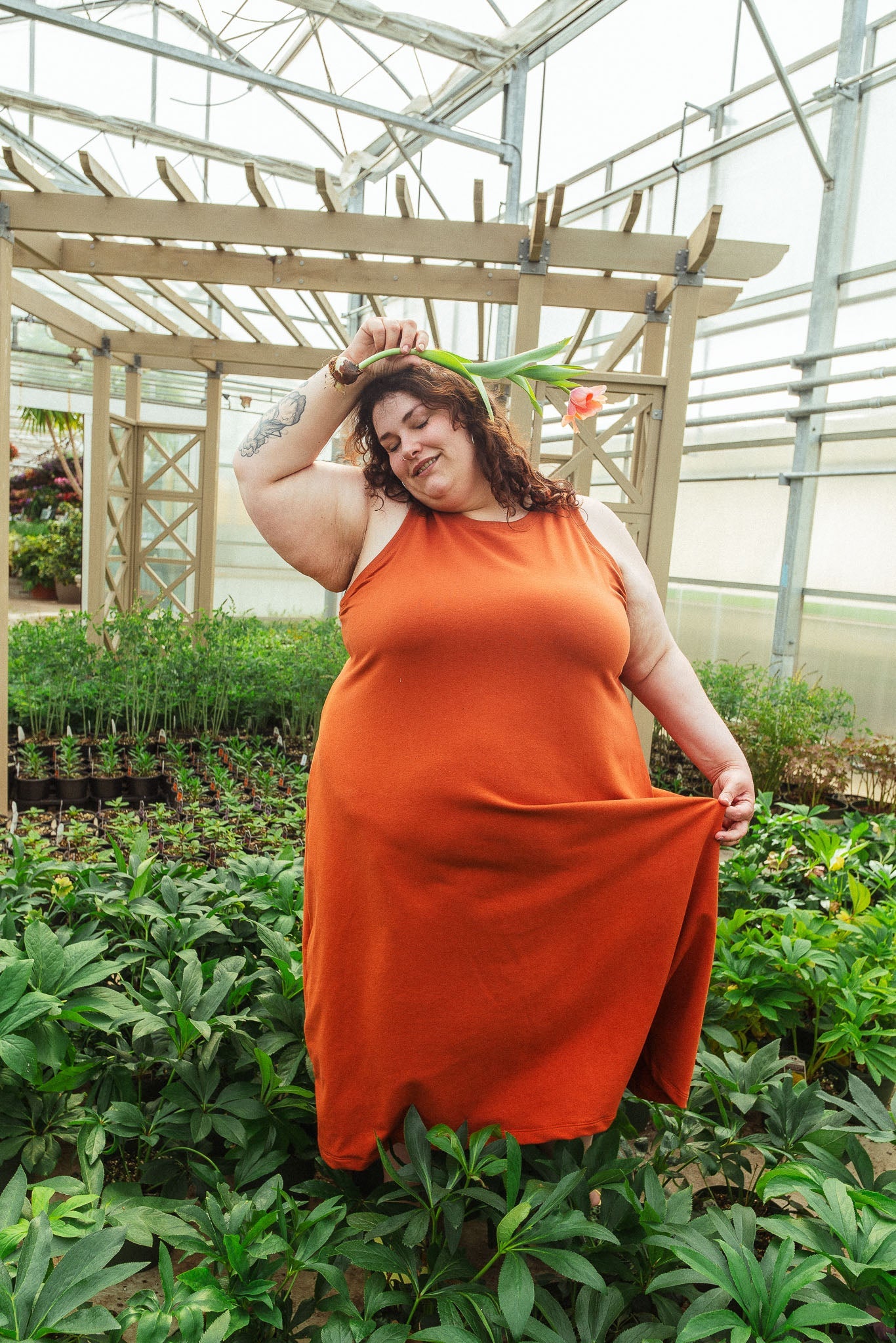 Serena Dress in Persimmon