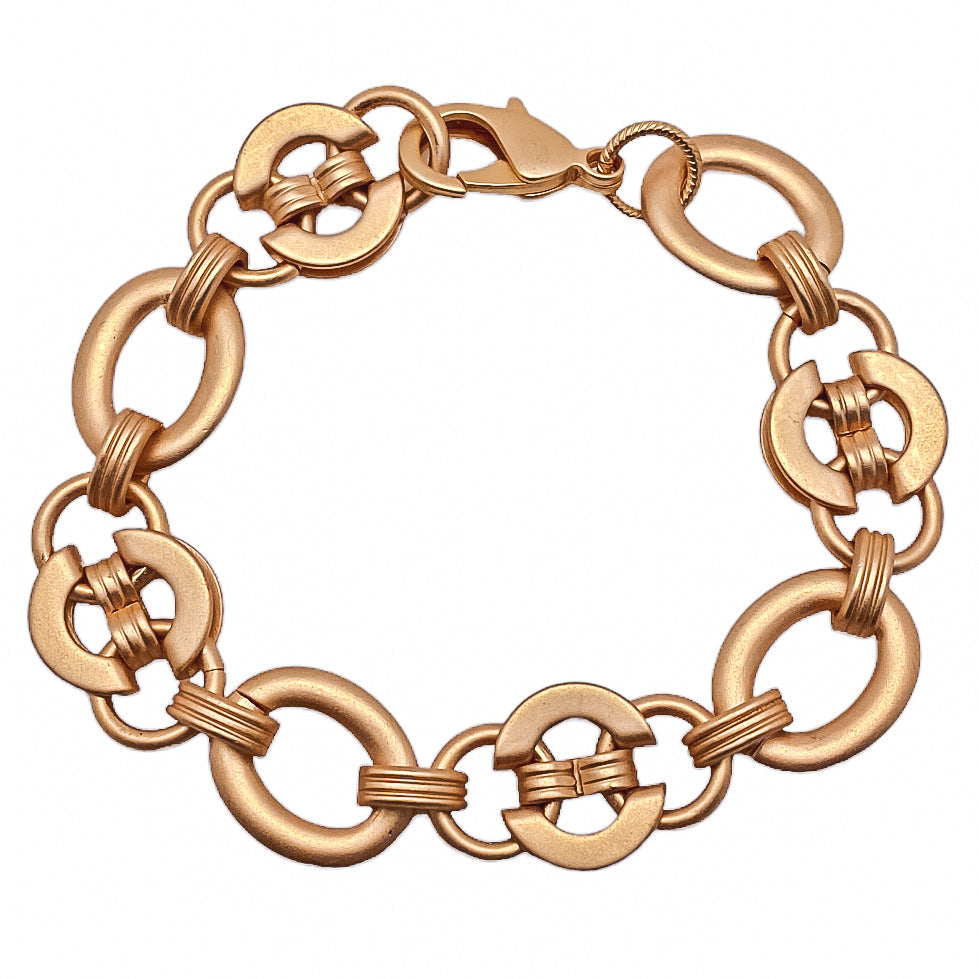 Matte Gold Mixed Chain Link Bracelet
