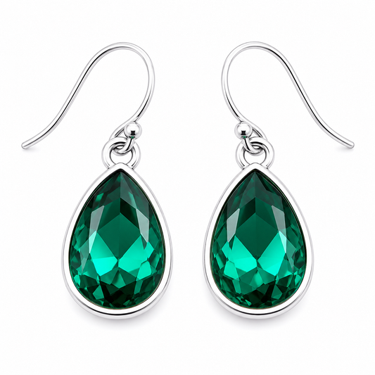 May Birthstone Earrings - Sterling Silver