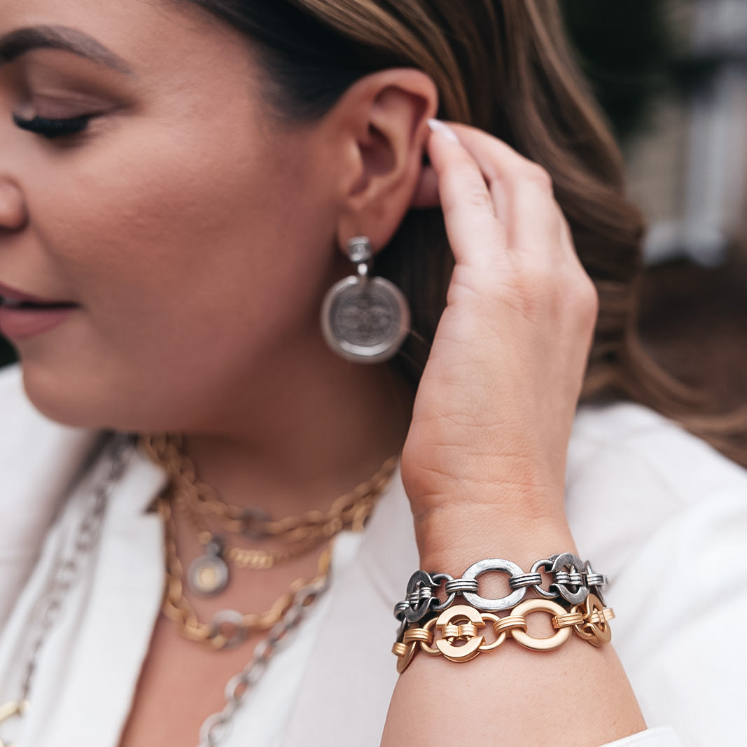 Matte Gold Mixed Chain Link Bracelet