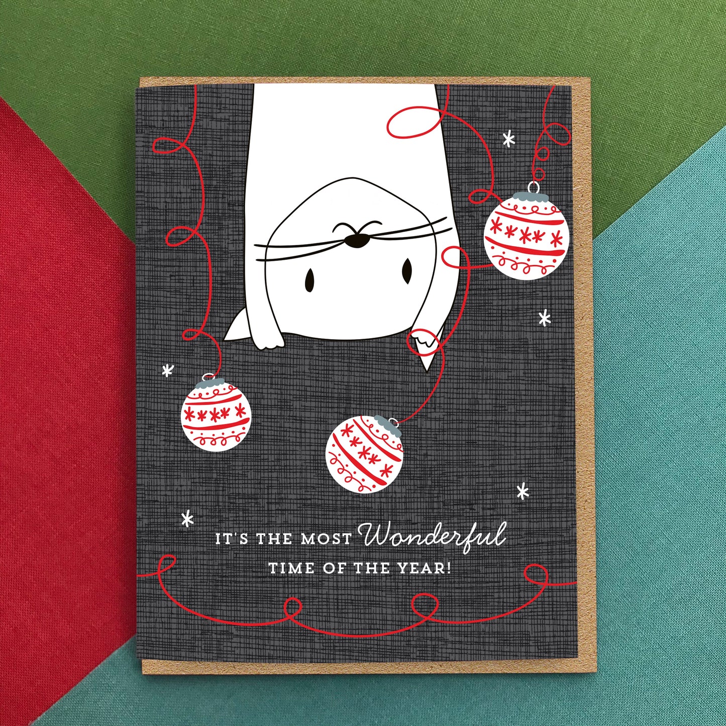 Crazy Kitty Custom Folded Paper Holiday Card
