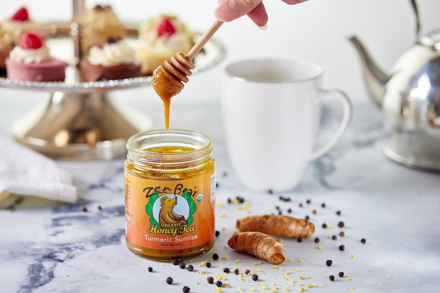 Award-Winning Organic Turmeric Sunrise Honey Tea – Golden Blend for Inflammation & Gut Health (10 oz)