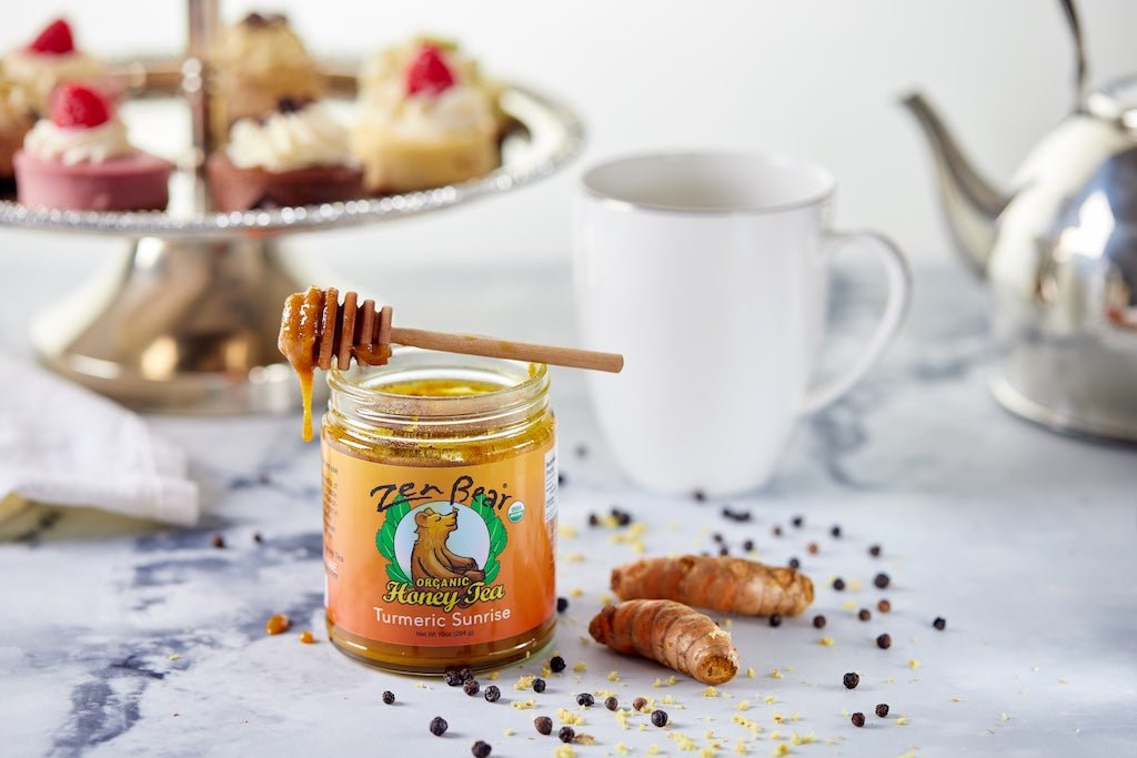 Award-Winning Organic Turmeric Sunrise Honey Tea – Golden Blend for Inflammation & Gut Health (10 oz)