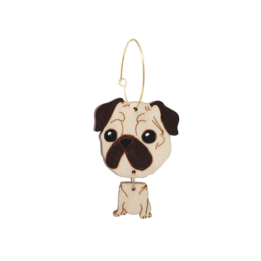 Pug Hoop Earrings