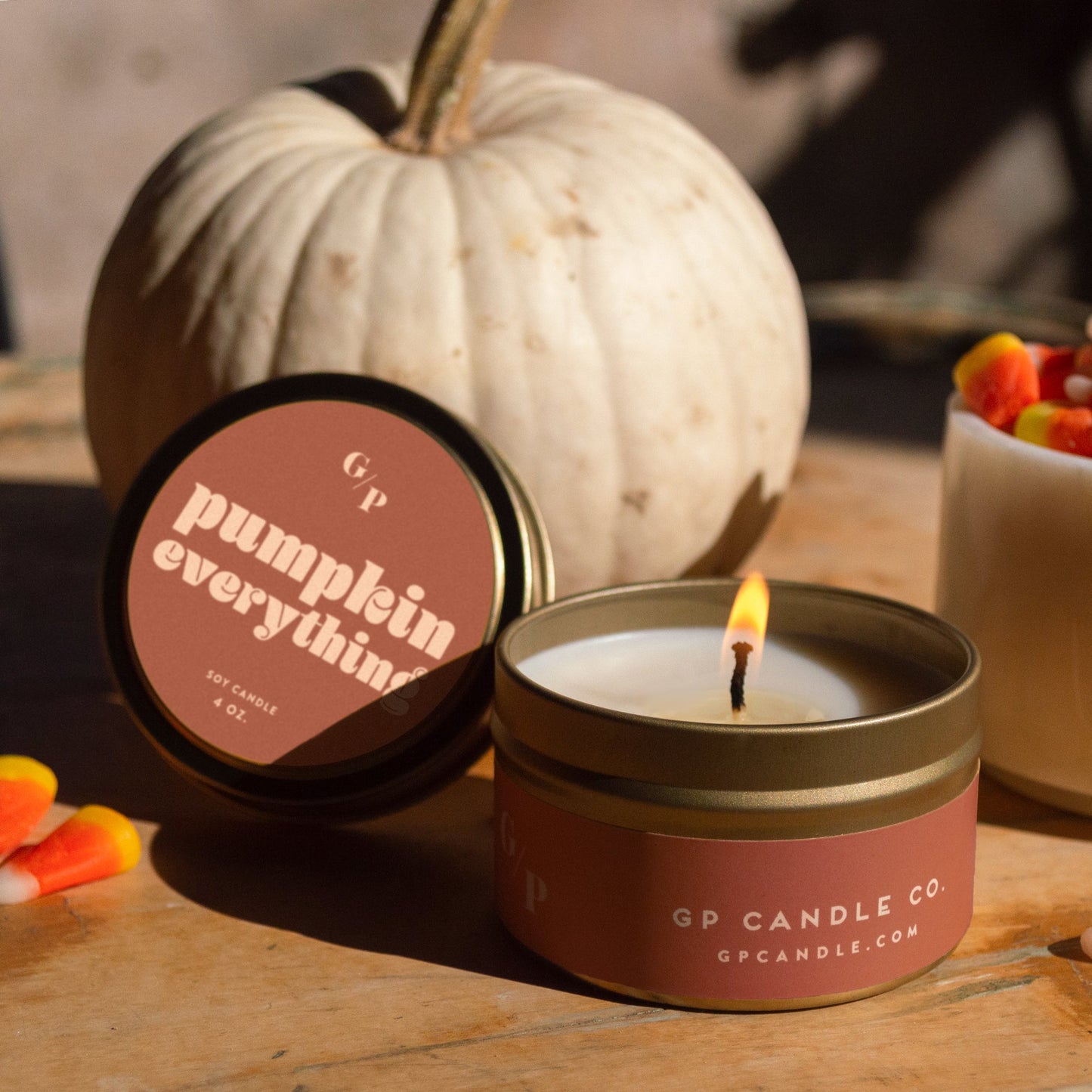 Pumpkin Everything 4 oz. Just Because Candle Tin