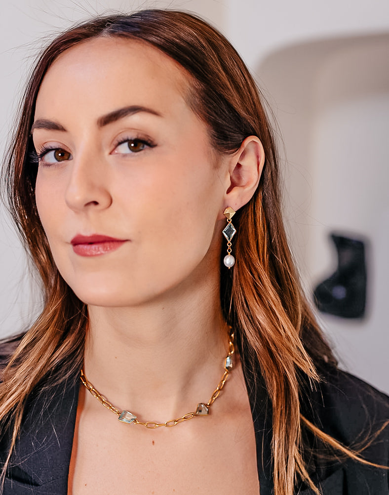 Asymmetrical Quartz Crystal Necklace