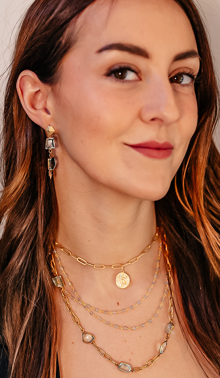 Asymmetrical Quartz Crystal Necklace
