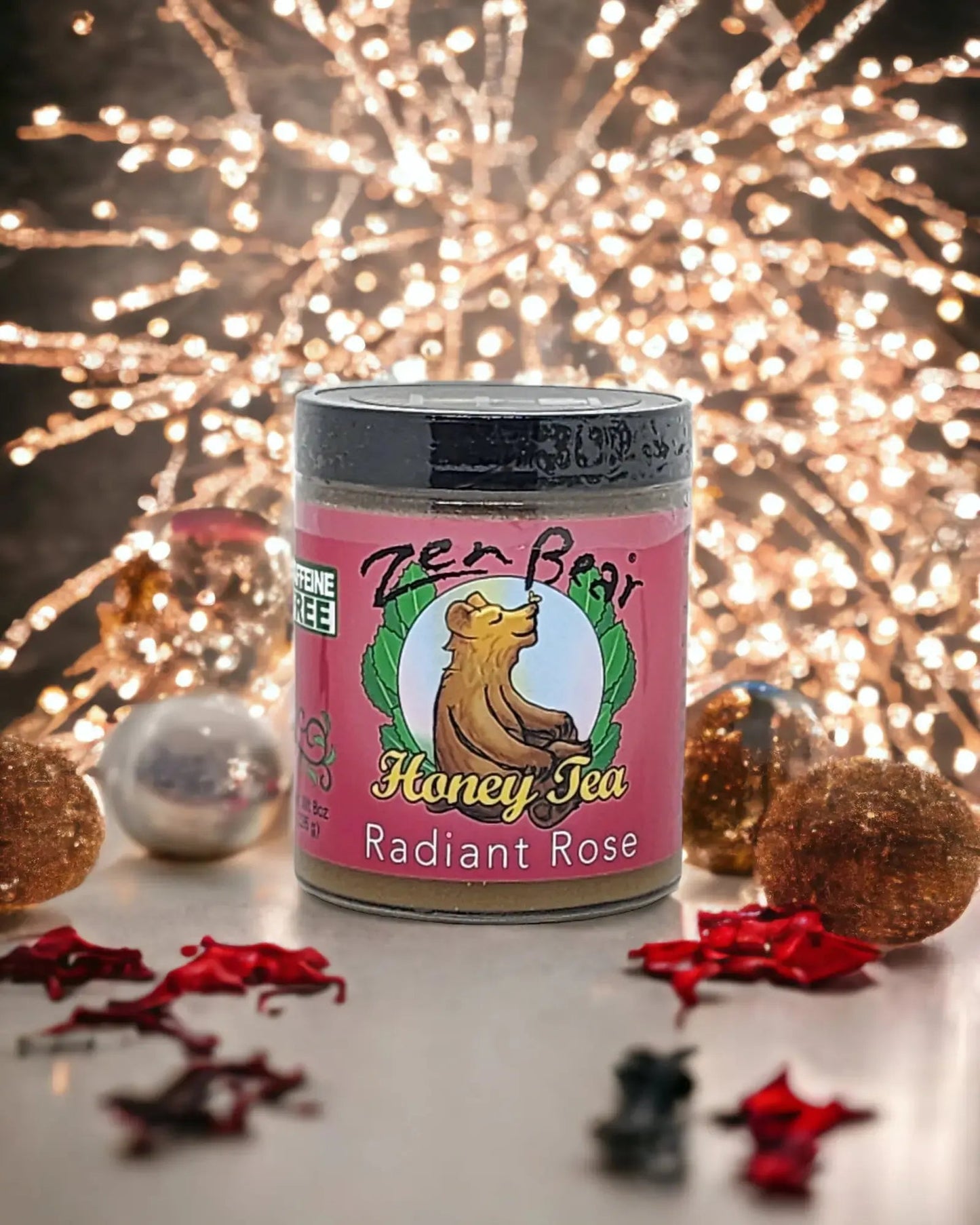 Radiant Rose Honey Tea – Organic Rose Hip & Hibiscus Blend for Glow & Calm (10 oz)