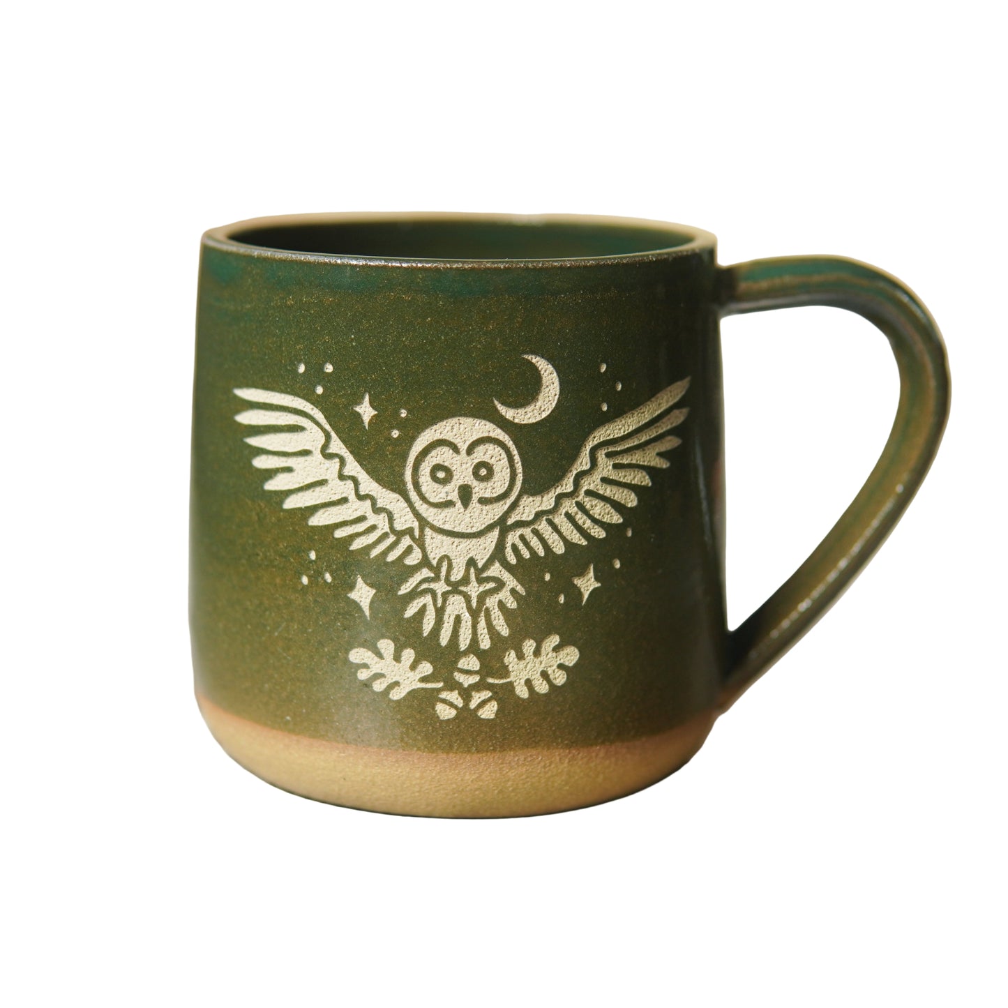Owl + Oak Mug, Farmhouse Style Handmade Pottery