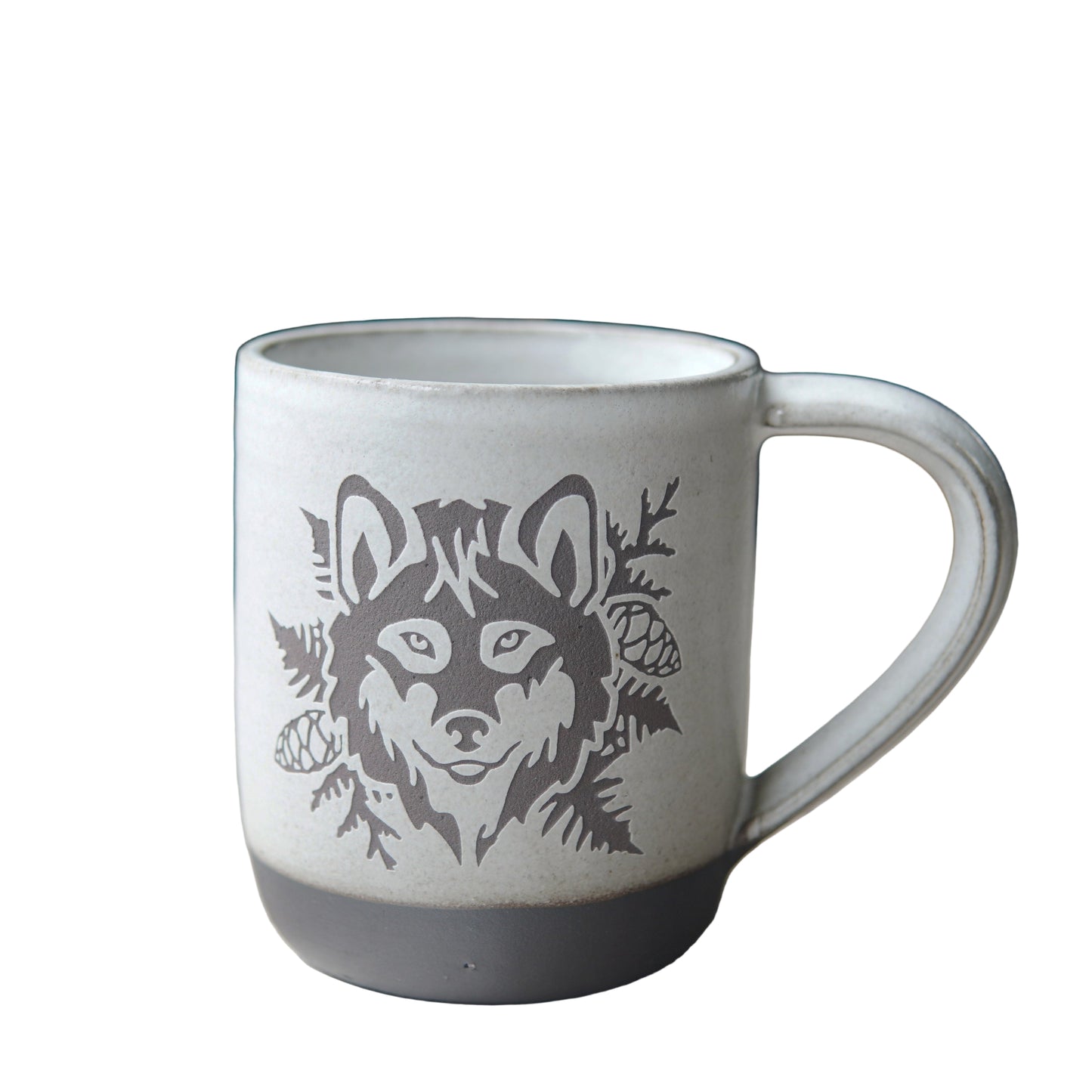 Wolf Mug, Farmhouse Style Handmade Pottery