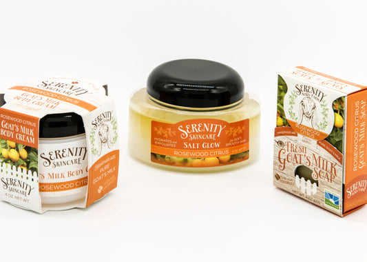 Rosewood Citrus Salt Glow โ Woodsy Citrus Exfoliating Scrub | Serenity Acres Farmโข