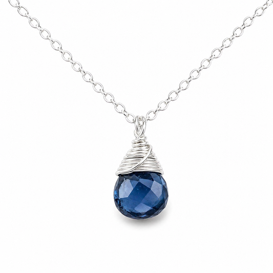 September Birthstone Necklace - Sterling Silver