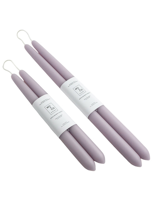 Lavender | Dipped Beeswax Taper Candles