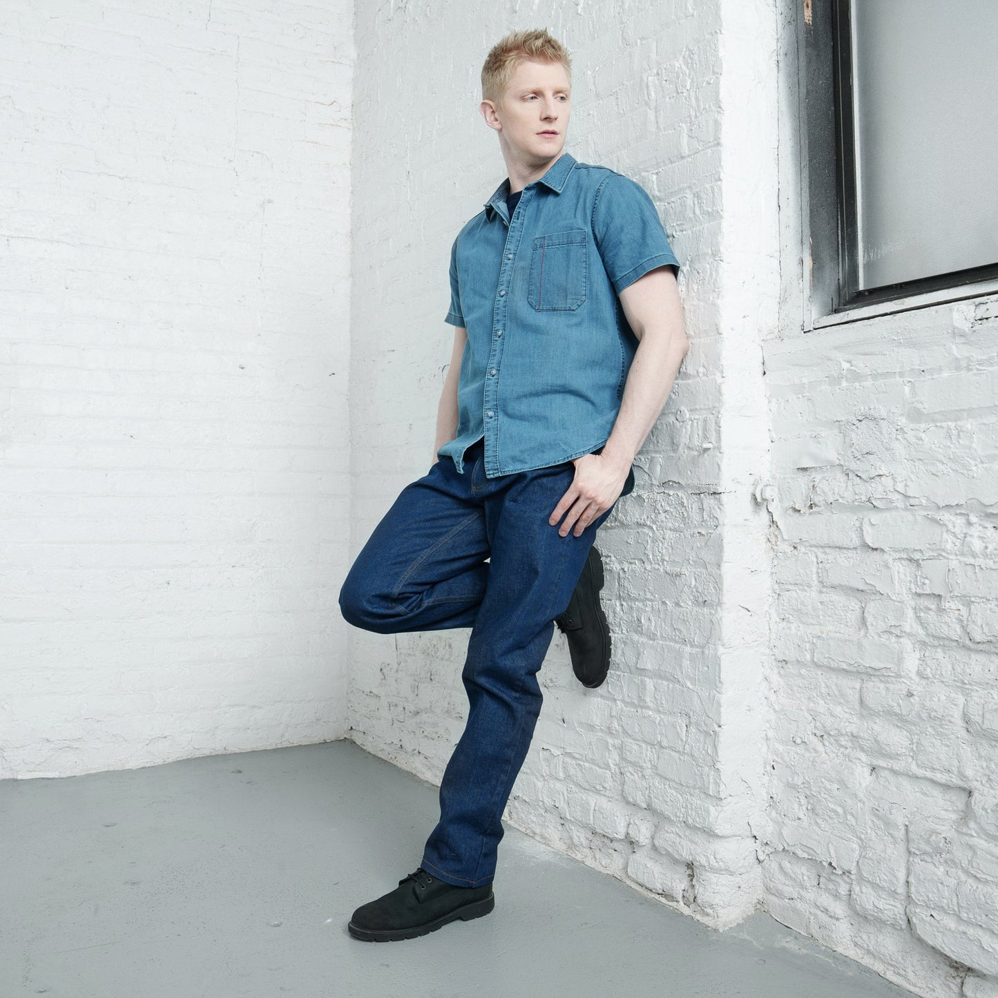 100% Cotton Tailored Fit Dark Wash