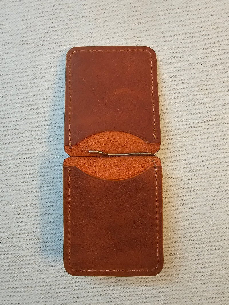 Handcrafted Leather Money Clip -Peach | Premium Full-Grain Leather | Tad Leathers"