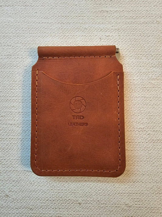 Handcrafted Leather Money Clip -Peach | Premium Full-Grain Leather | Tad Leathers"