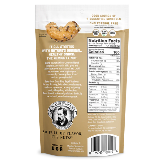 Everything Bagel Cashews | 4 oz | Brenmar