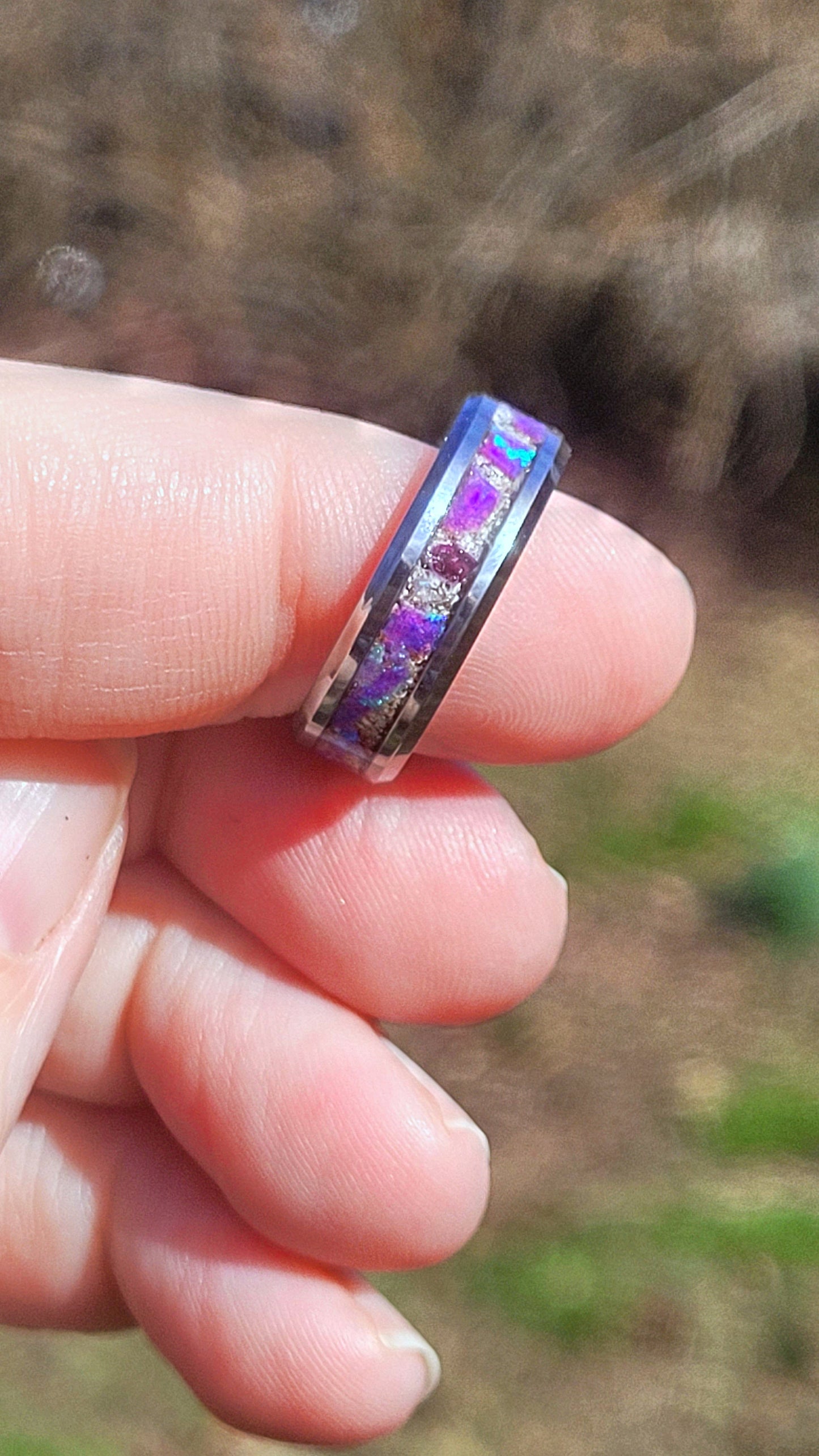 Amethyst Opal & Ashes Ring