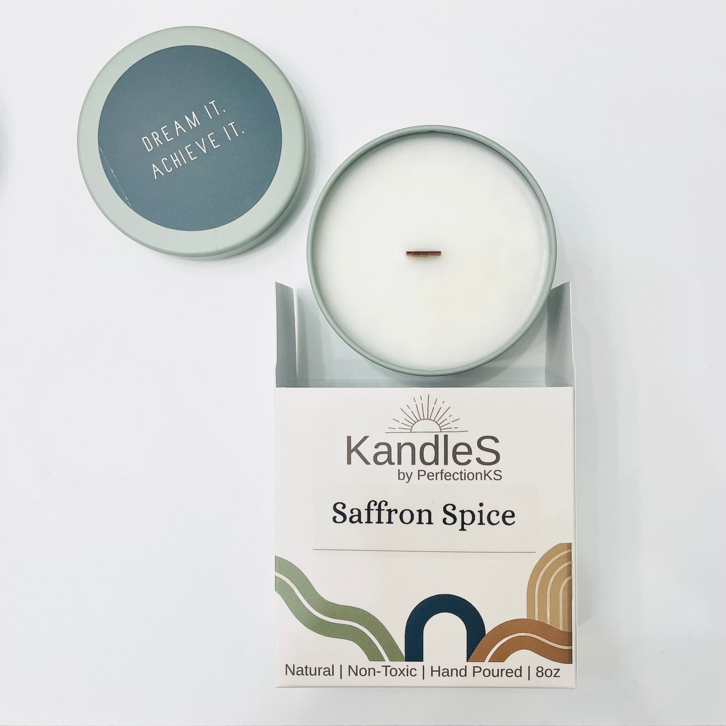 Saffron Spice Luxury Candle | Eco-Friendly Clean-Burning Wooden Wick Candle