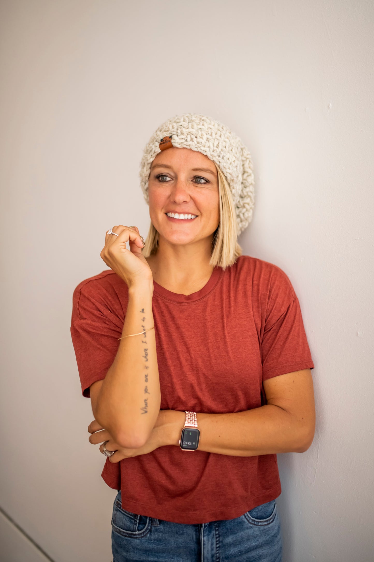 Crochet Slouch Hat | Neutral Slouchy Beanie