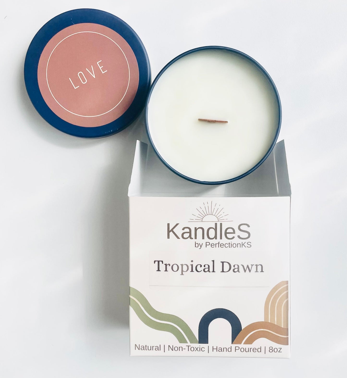 Tropical Dawn Luxury Candle | Eco-Friendly Clean-Burning Wooden Wick Candle