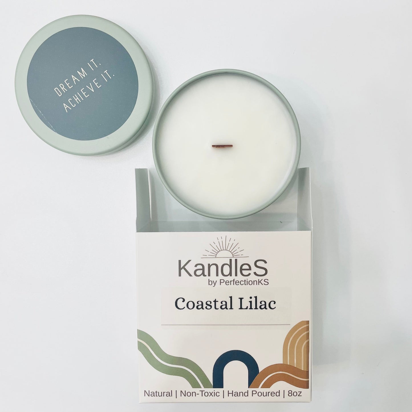 Coastal Lilac Luxury Candle | Eco-Friendly Clean-Burning Wooden Wick Candle