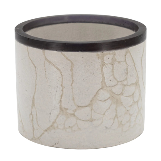 Concrete Flower Pot | Gray & Beige Marble | 6" x 6" x 4.75" | Color Crete Creations