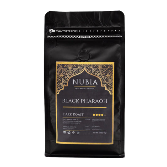 Black Pharaoh Organic Certified Dark Roast Coffee | 12 oz | Nubia, LLC