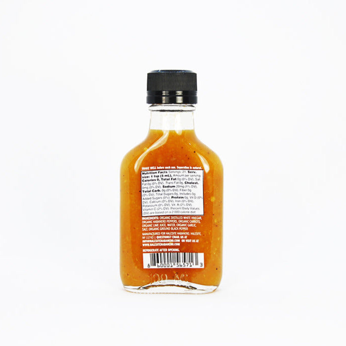 THE MINI Halesite Habanero Small Batch Hot Sauce, 3.5 oz Glass Pocket-Flask Bottle