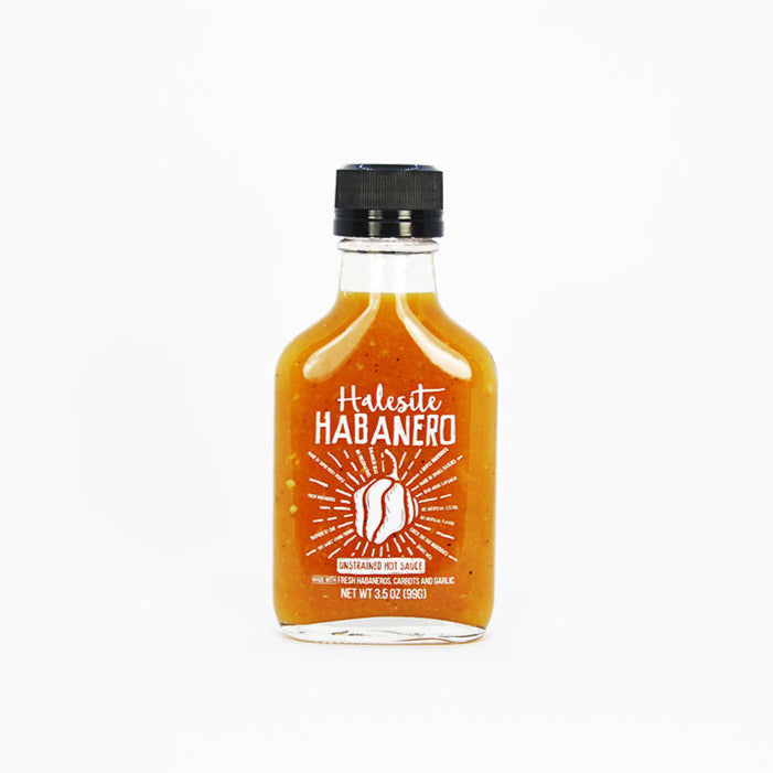 THE MINI Halesite Habanero Small Batch Hot Sauce, 3.5 oz Glass Pocket-Flask Bottle
