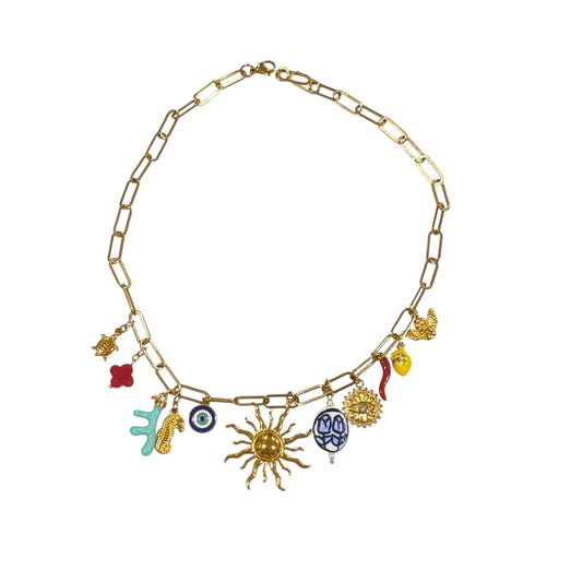 Sol y Protección Charm Necklace