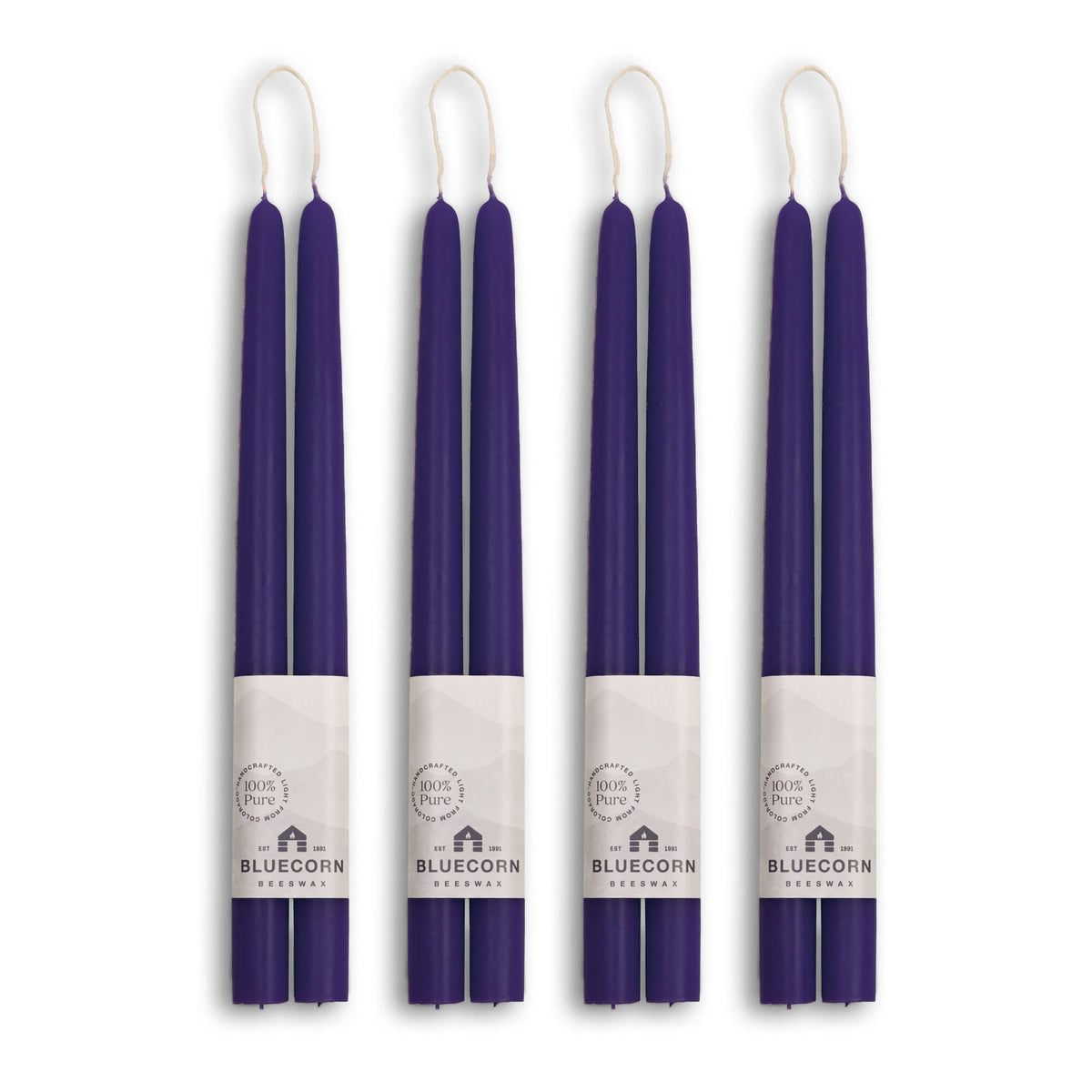 Hand-Dipped Beeswax Taper Candles - Bulk 4-Pair Bundle