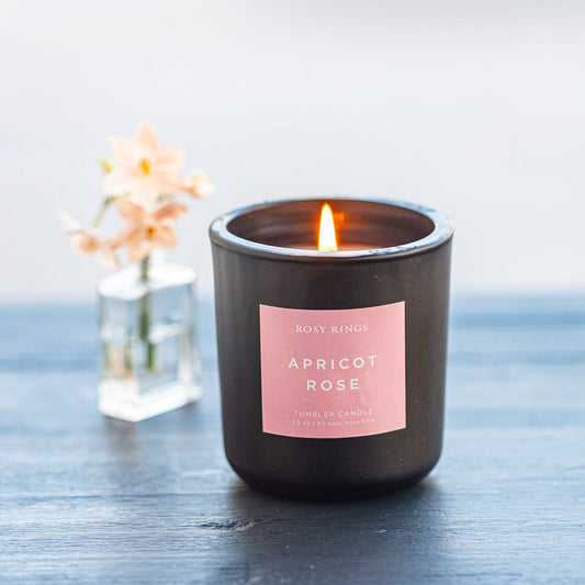 Apricot Rose Boxed Glass Tumbler Candle