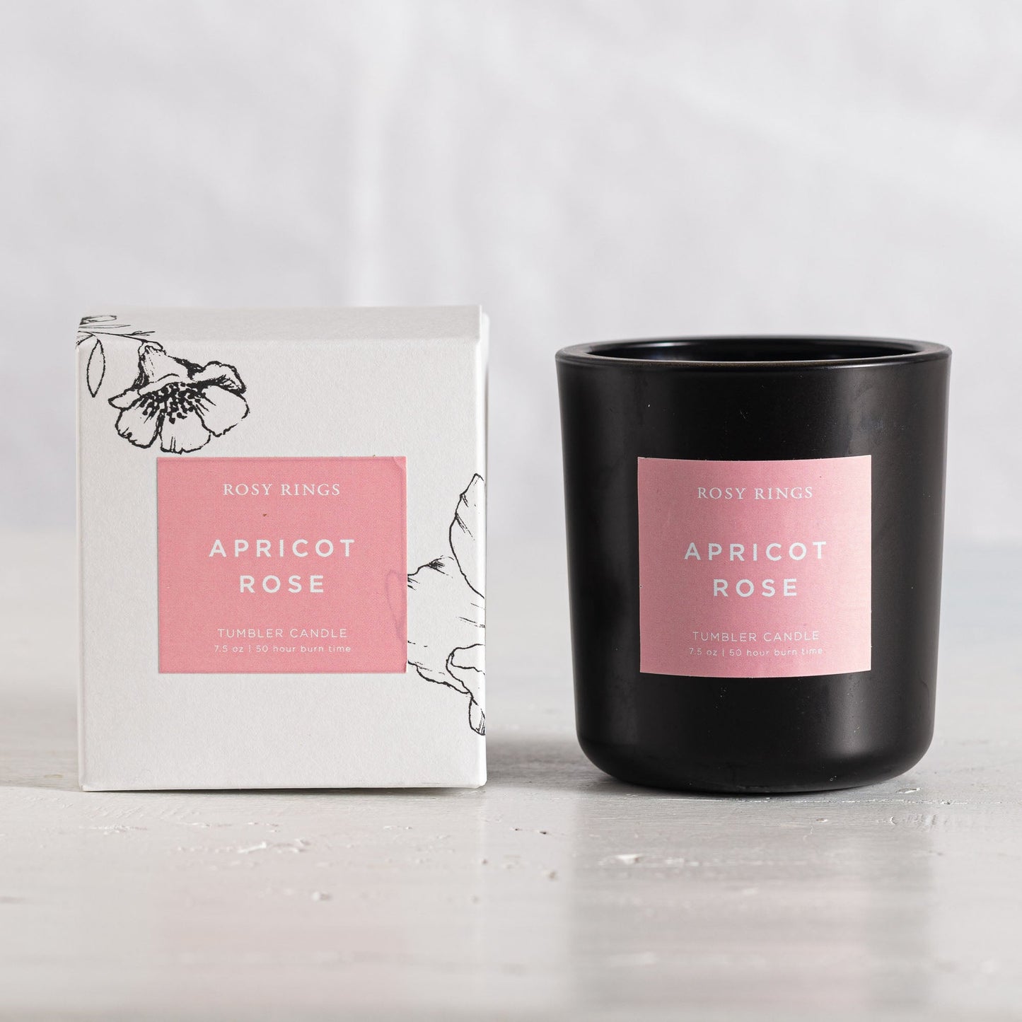 Apricot Rose Boxed Glass Tumbler Candle