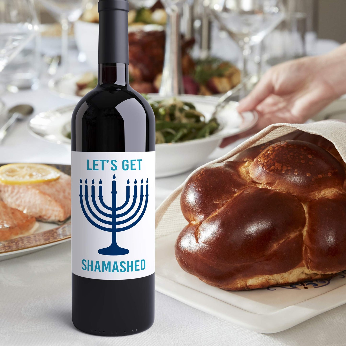 Funny Hanukkah Wine Labels, Pack of 8