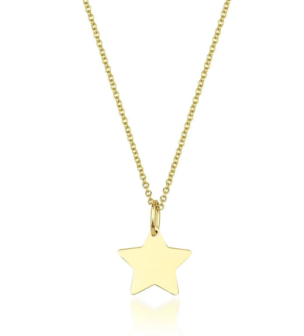 Bronze Star Charm Necklace – Dainty 16 Inch Cable Chain