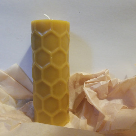 Large Honeycomb Pillar | Beeswax Candle