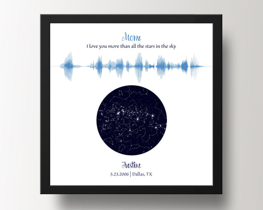 Custom Night Sky and Sound Wave Gift for Mom or Dad