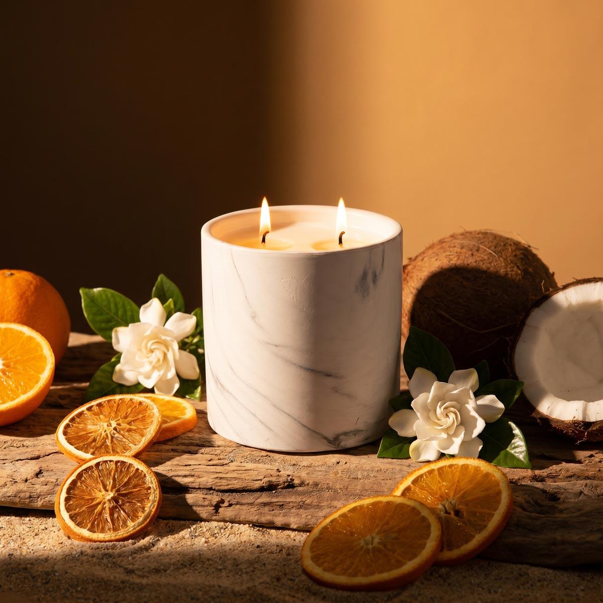 Coastal Glow White Marble Candle 17oz