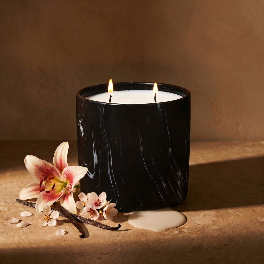 Natural Vanilla Orchid Black Marquina Candle 17oz
