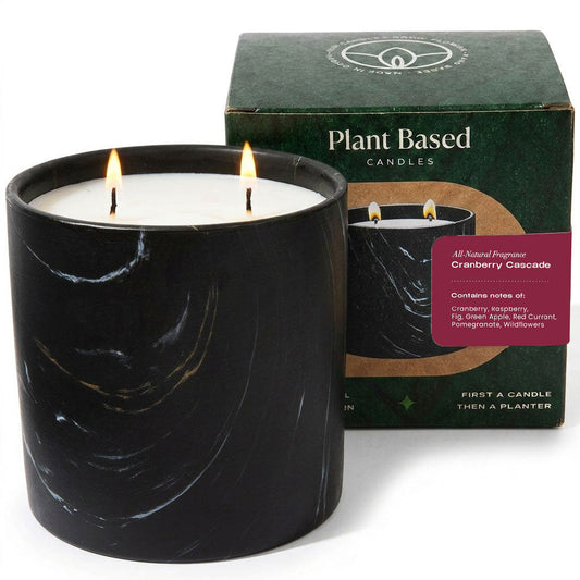 Natural Cranberry Cascade Black Marquina Candle 17oz