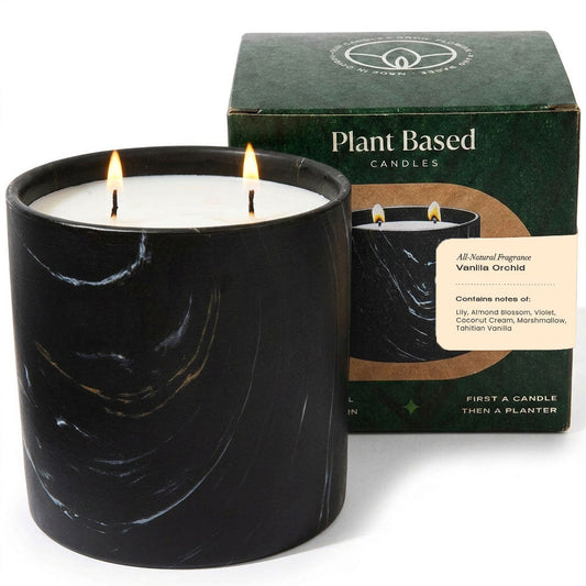 Natural Vanilla Orchid Black Marquina Candle 17oz