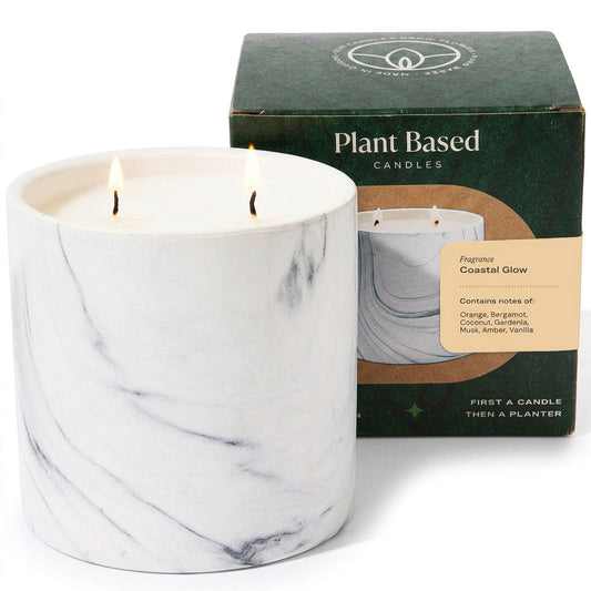 Coastal Glow White Marble Candle 17oz