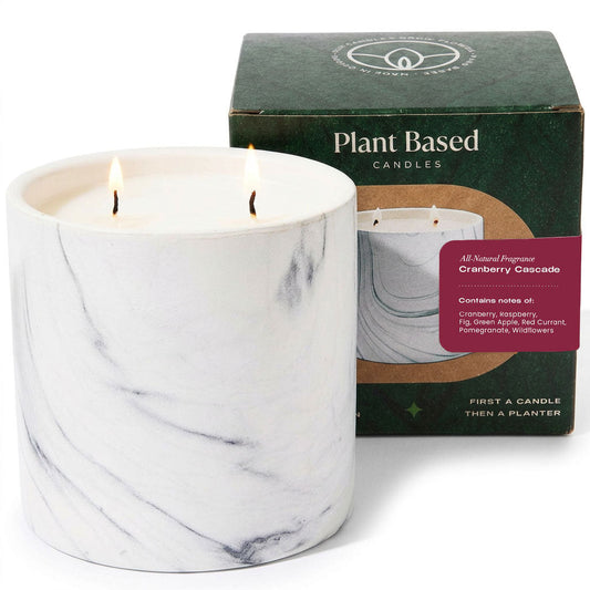 Natural Cranberry Cascade White Marble Candle 17oz