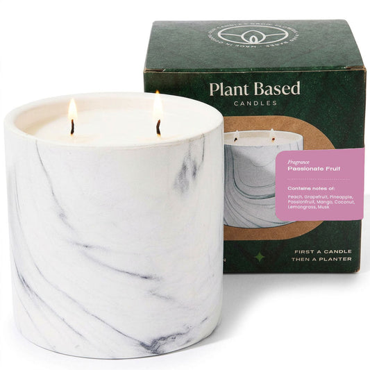 Passionate Fruit White Marble Candle 17oz