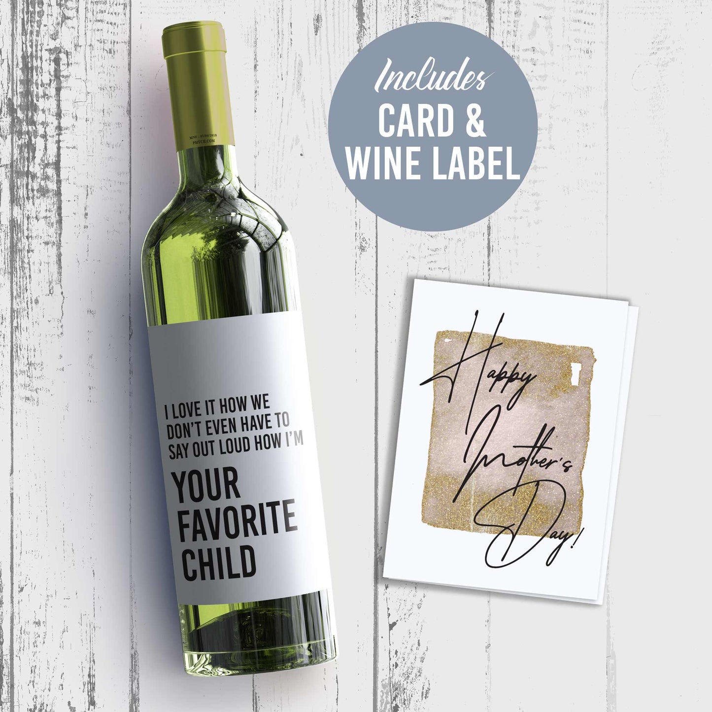 Mother's Day Wine Label and Card